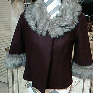Crop Jacket With Faux Fur
